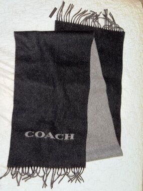 Coach Reversible Black & Gray Scarf